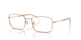 Ray-ban Rx 6520 Unisex Rose Gold Squared Eyeglasses