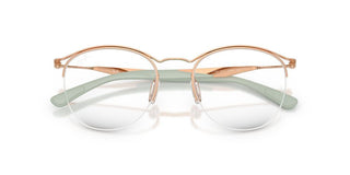 Ray-ban Rx 7553 Unisex Rose Gold Round Eyeglasses