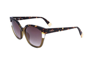 Furla SFU401 unisex Green Geometric Sunglasses