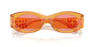 Miu Miu Smu 11ws Women Orange Oval Sunglasses