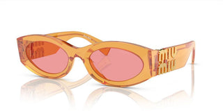 Miu Miu Smu 11ws Women Orange Oval Sunglasses
