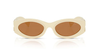 Miu Miu Smu 11ws Women White Oval Sunglasses
