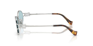 Miu Miu Smu 52ys Women Silver Round Sunglasses