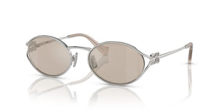 Miu Miu Smu 52ys Women Silver Round Sunglasses