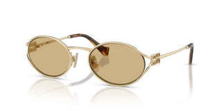 Miu Miu Smu 52ys Women Gold Round Sunglasses