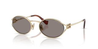 Miu Miu SMU 52YS women Gold Round Sunglasses