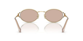 Miu Miu Smu 52ys Women Gold Round Sunglasses