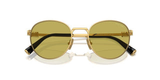 Miu Miu Smu 55zs Women Gold Round Sunglasses