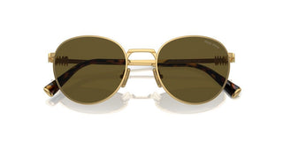 Miu Miu Smu 55zs Women Gold Round Sunglasses