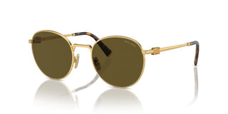 Miu Miu Smu 55zs Women Gold Round Sunglasses