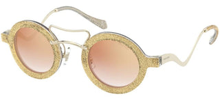 Miu Miu SPECIAL PROJECT SMU 02V women Gold Round Sunglasses
