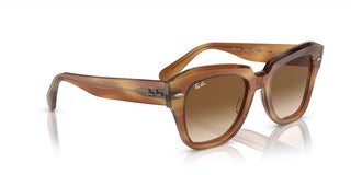 Ray-ban State Street Rb 2186 Unisex Brown Squared Sunglasses