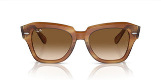 Ray-ban State Street Rb 2186 Unisex Brown Squared Sunglasses