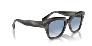 Ray-ban State Street Rb 2186 Unisex Grey Squared Sunglasses