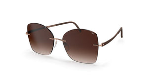 Silhouette Terranea Rimless 8193 Unisex Rose Gold Butterfly Sunglasses