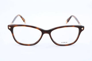 Furla Vfu394 Women Havana Geometric Eyeglasses