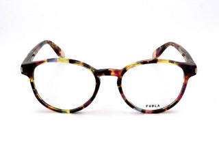 Furla Vfu437 Women Havana Round Eyeglasses