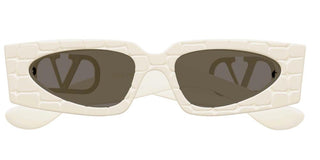 Valentino VG0001S women White Rectangle Sunglasses