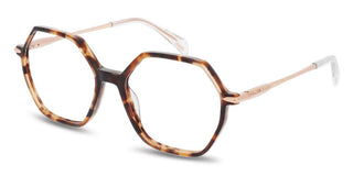 Police Vplr13 Unisex Havana Geometric Eyeglasses